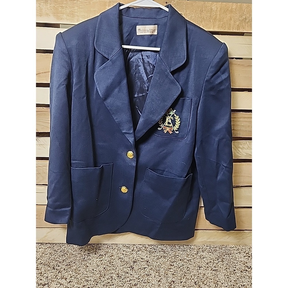 Morning Star 50% wool Blazer W/ Guatemalan Coat Of Arms Buttons Sz M/L